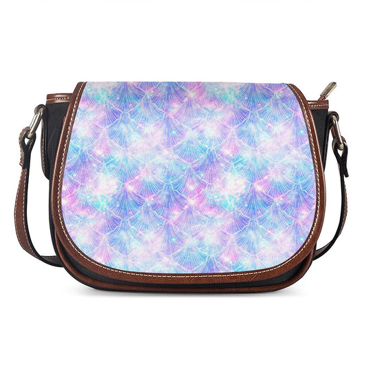 Galaxy Mermaid Scales Pattern Print Saddle Bag