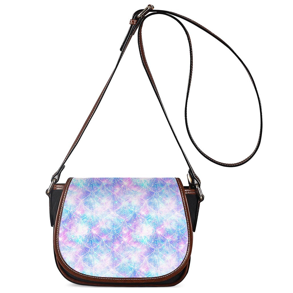 Galaxy Mermaid Scales Pattern Print Saddle Bag