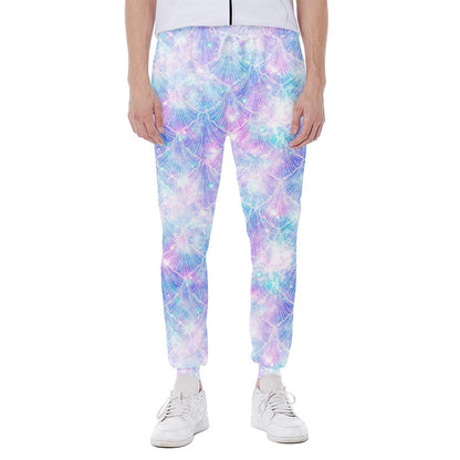 Galaxy Mermaid Scales Pattern Print Scuba Joggers
