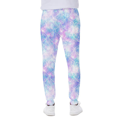 Galaxy Mermaid Scales Pattern Print Scuba Joggers