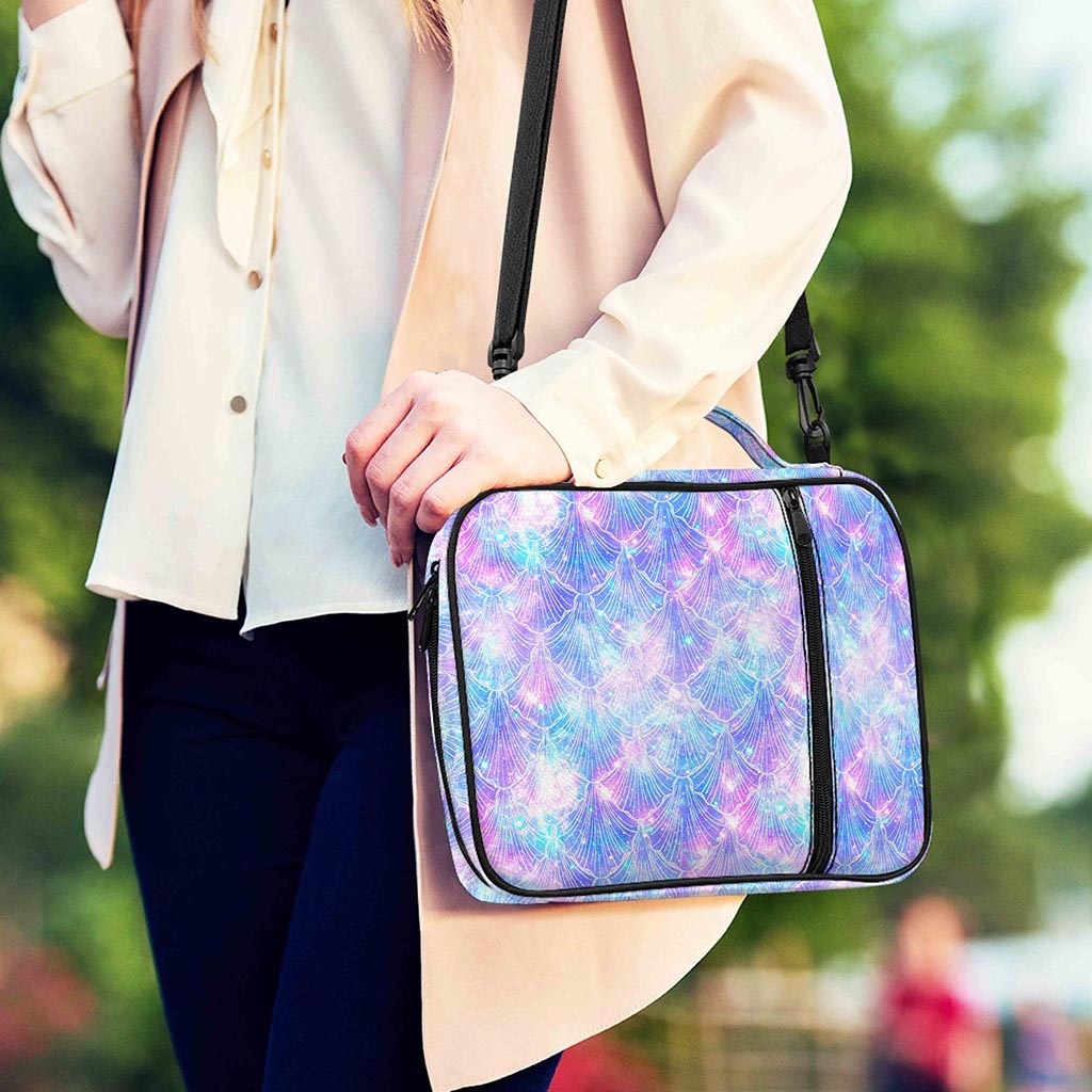 Galaxy Mermaid Scales Pattern Print Shoulder Strap Bible Bag