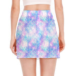 Galaxy Mermaid Scales Pattern Print Side Slit Mini Skirt