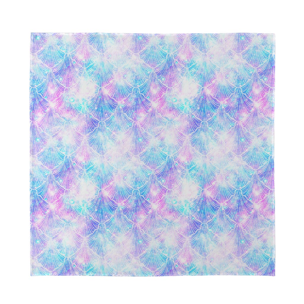 Galaxy Mermaid Scales Pattern Print Silk Bandana