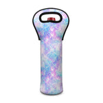 Galaxy Mermaid Scales Pattern Print Single Neoprene Wine Tote