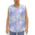 Galaxy Mermaid Scales Pattern Print Sleeveless Baseball Jersey