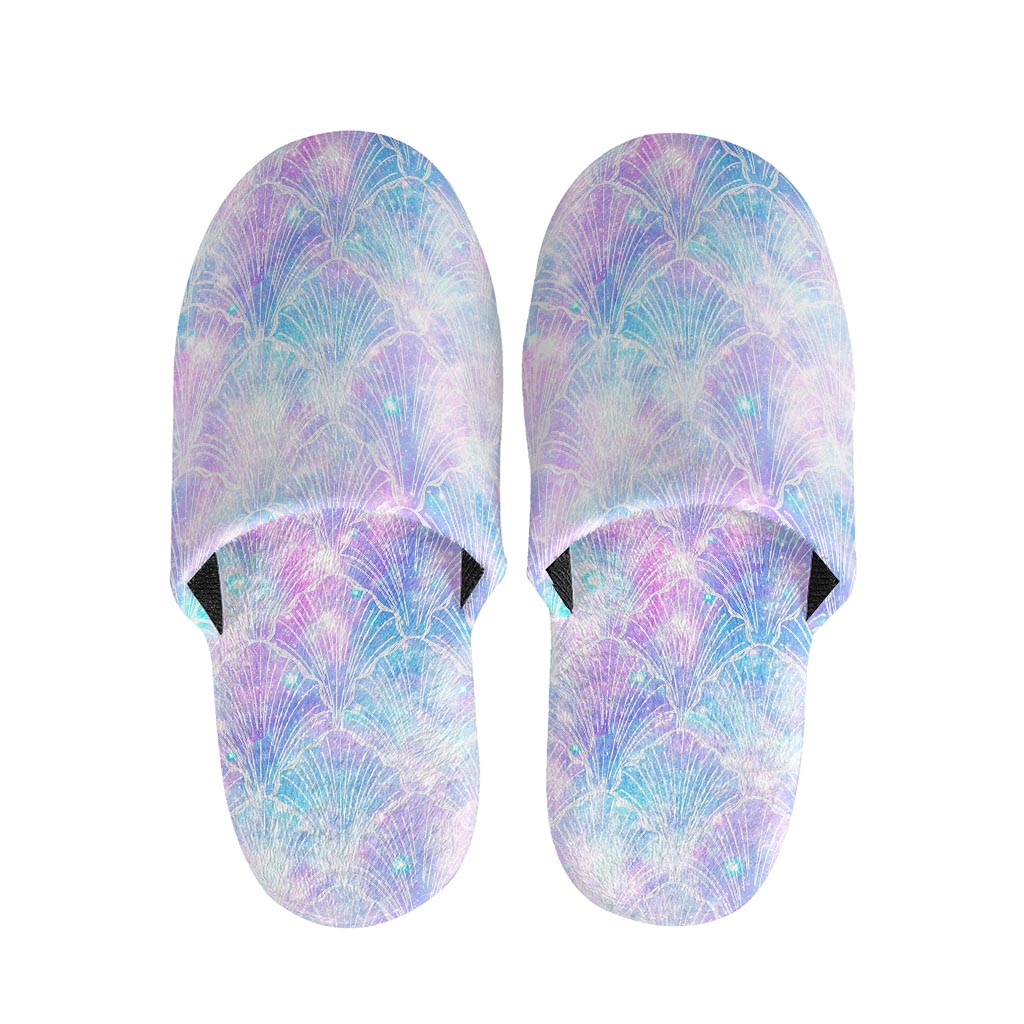 Galaxy Mermaid Scales Pattern Print Slippers