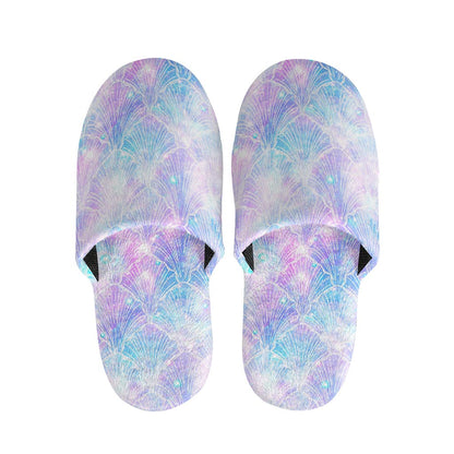 Galaxy Mermaid Scales Pattern Print Slippers