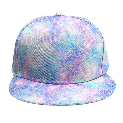 Galaxy Mermaid Scales Pattern Print Snapback Cap