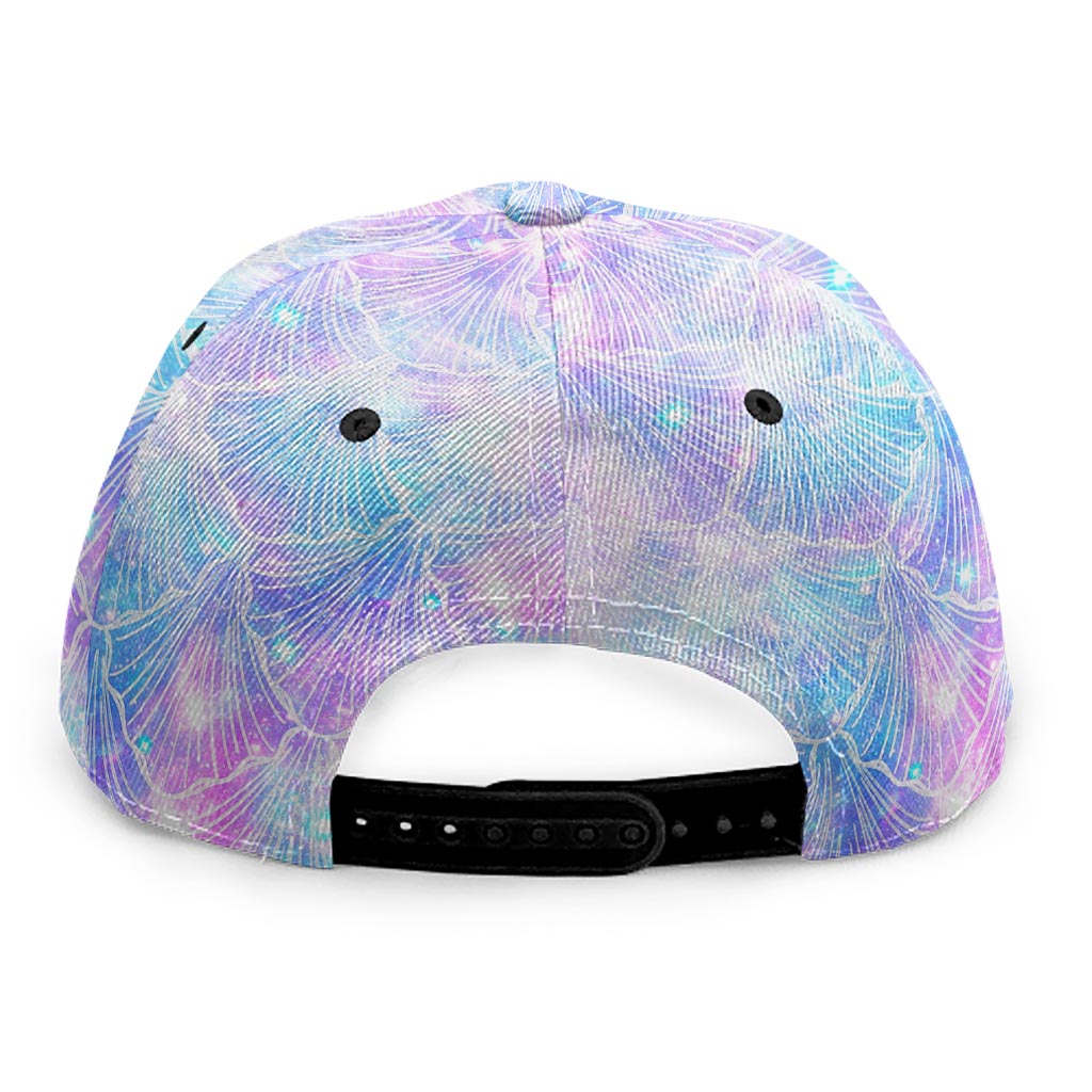 Galaxy Mermaid Scales Pattern Print Snapback Cap