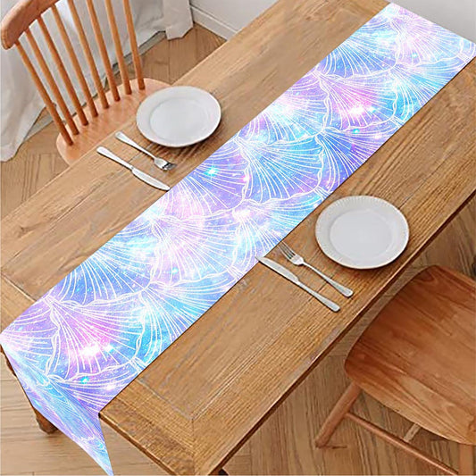 Galaxy Mermaid Scales Pattern Print Table Runner