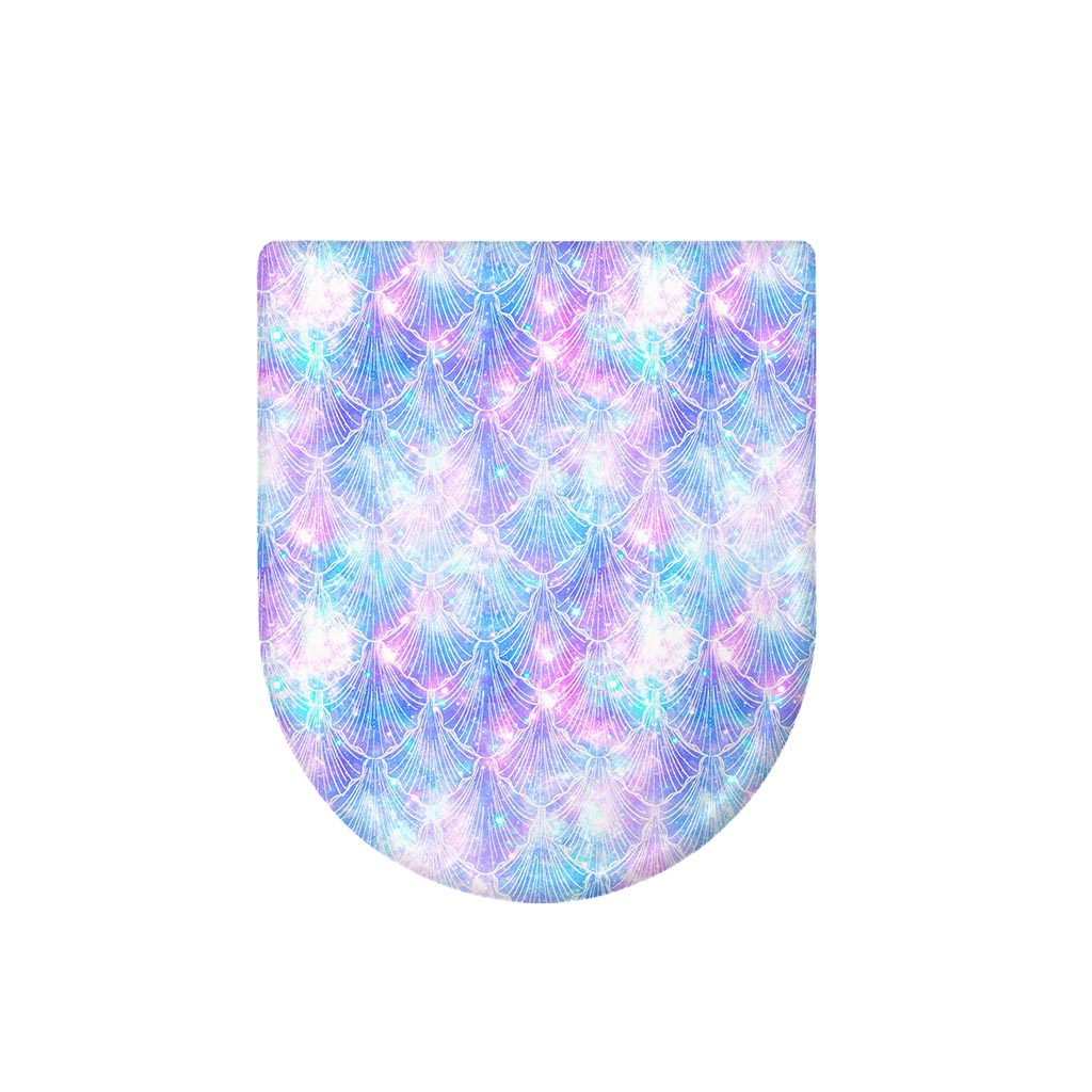 Galaxy Mermaid Scales Pattern Print Toilet Lid Cover