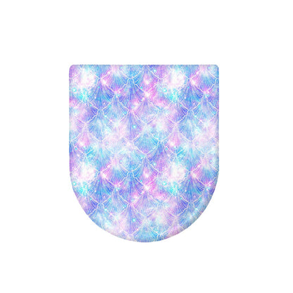 Galaxy Mermaid Scales Pattern Print Toilet Lid Cover