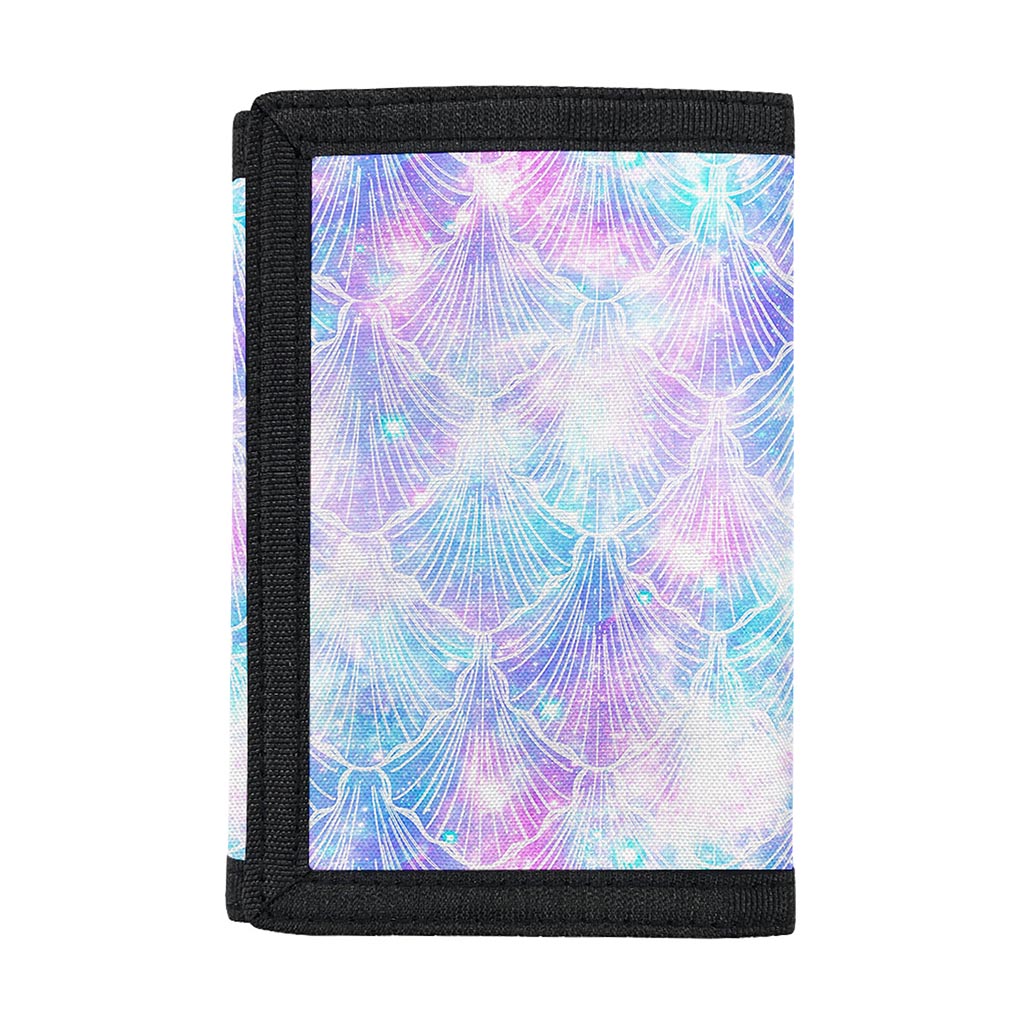 Galaxy Mermaid Scales Pattern Print Trifold Wallet