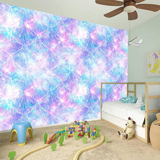Galaxy Mermaid Scales Pattern Print Wall Sticker