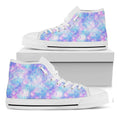 Galaxy Mermaid Scales Pattern Print White High Top Sneakers