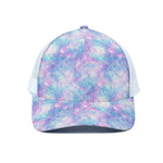 Galaxy Mermaid Scales Pattern Print White Mesh Trucker Cap