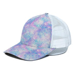 Galaxy Mermaid Scales Pattern Print White Mesh Trucker Cap
