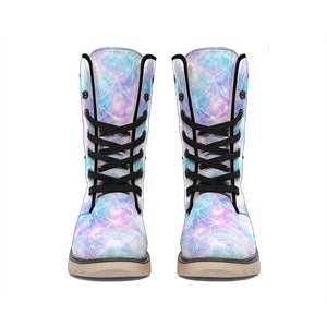 Galaxy Mermaid Scales Pattern Print Winter Boots