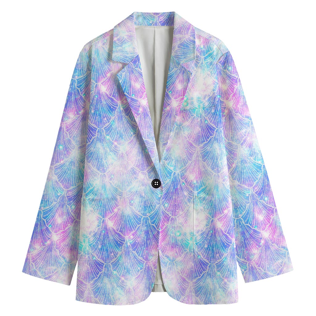 Galaxy Mermaid Scales Pattern Print Women's Blazer