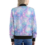 Galaxy Mermaid Scales Pattern Print Women's Bomber Jacket