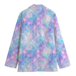 Galaxy Mermaid Scales Pattern Print Women's Cotton Blazer