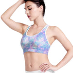Galaxy Mermaid Scales Pattern Print Women's Sports Bra