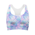 Galaxy Mermaid Scales Pattern Print Women's Sports Bra