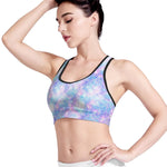 Galaxy Mermaid Scales Pattern Print Women's Sports Bra