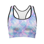 Galaxy Mermaid Scales Pattern Print Women's Sports Bra