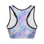 Galaxy Mermaid Scales Pattern Print Women's Sports Bra