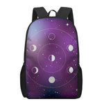 Galaxy Moon Phase Print 17 Inch Backpack