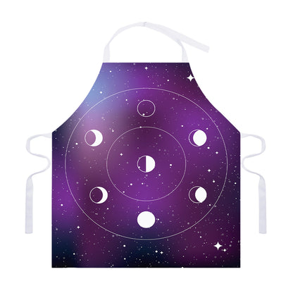 Galaxy Moon Phase Print Adjustable Apron
