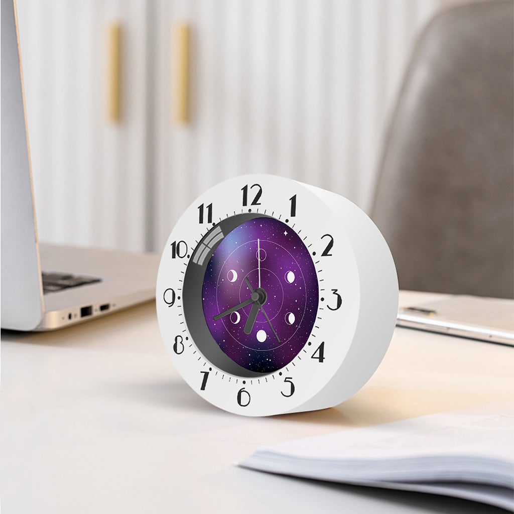 Galaxy Moon Phase Print Alarm Clock