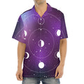 Galaxy Moon Phase Print Aloha Shirt