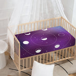 Galaxy Moon Phase Print Baby Crib Sheet