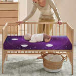 Galaxy Moon Phase Print Baby Crib Sheet
