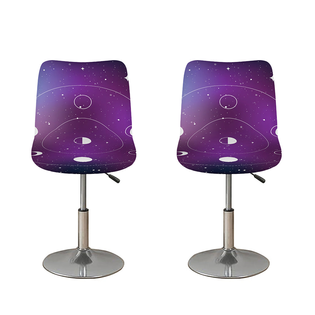 Galaxy Moon Phase Print Bar Stool Covers
