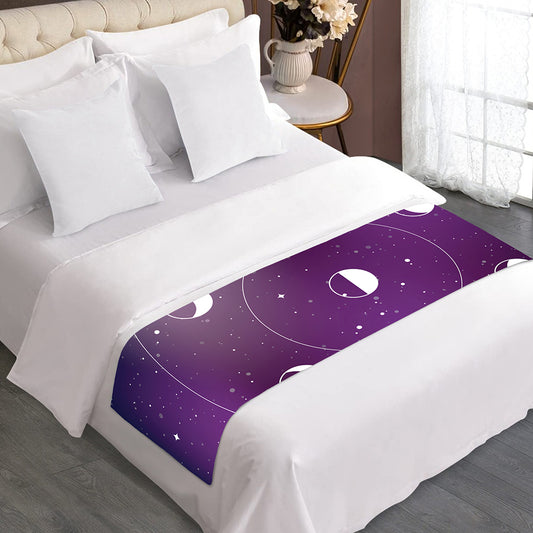 Galaxy Moon Phase Print Bed Runner