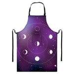 Galaxy Moon Phase Print Bib Apron With Pocket