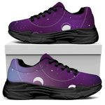 Galaxy Moon Phase Print Black Chunky Shoes