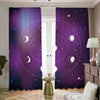 Galaxy Moon Phase Print Blackout Pencil Pleat Curtains