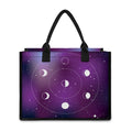 Galaxy Moon Phase Print Canvas Tote Bag