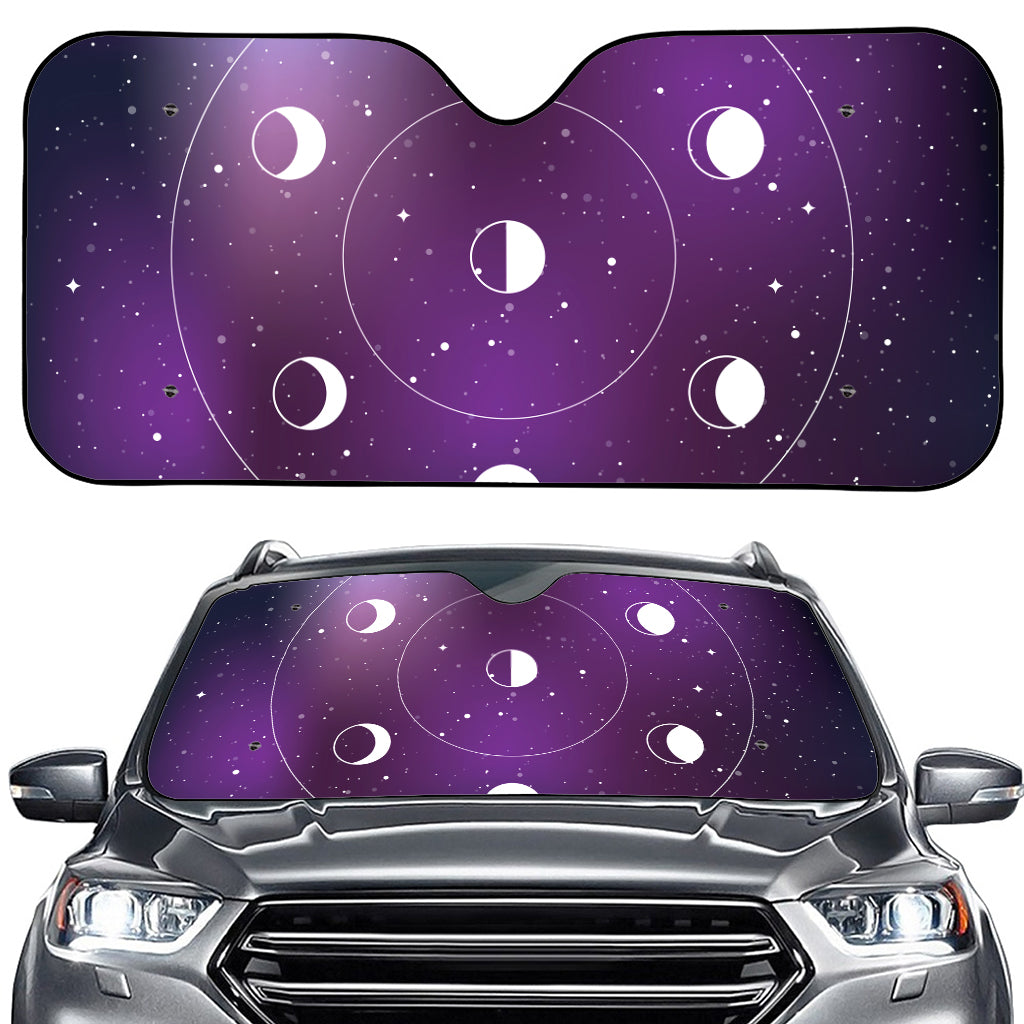 Galaxy Moon Phase Print Car Windshield Sun Shade