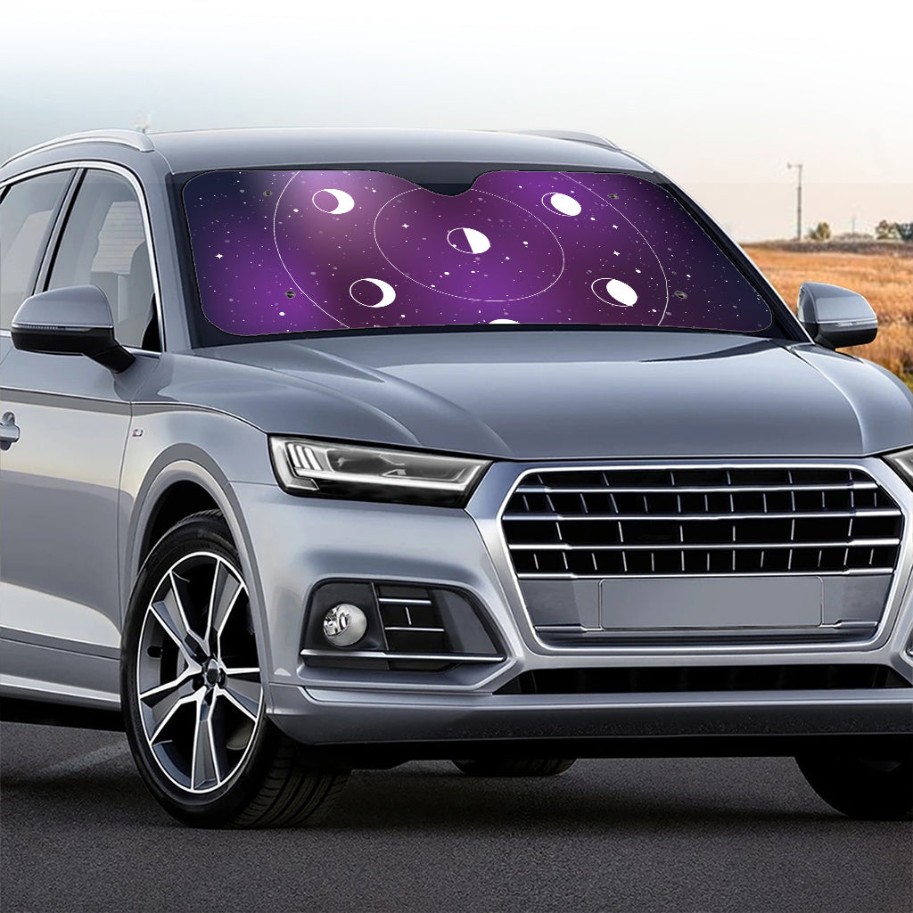Galaxy Moon Phase Print Car Windshield Sun Shade