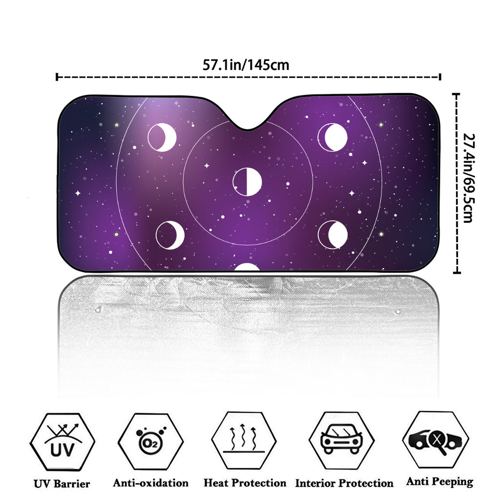 Galaxy Moon Phase Print Car Windshield Sun Shade
