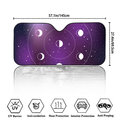 Galaxy Moon Phase Print Car Windshield Sun Shade