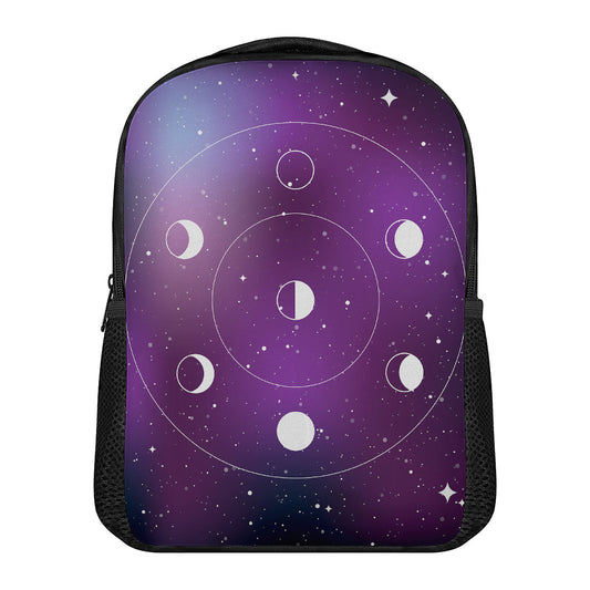 Galaxy Moon Phase Print Casual Backpack