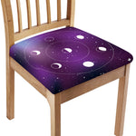 Galaxy Moon Phase Print Chair Cushion Cover