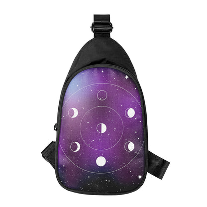 Galaxy Moon Phase Print Chest Bag