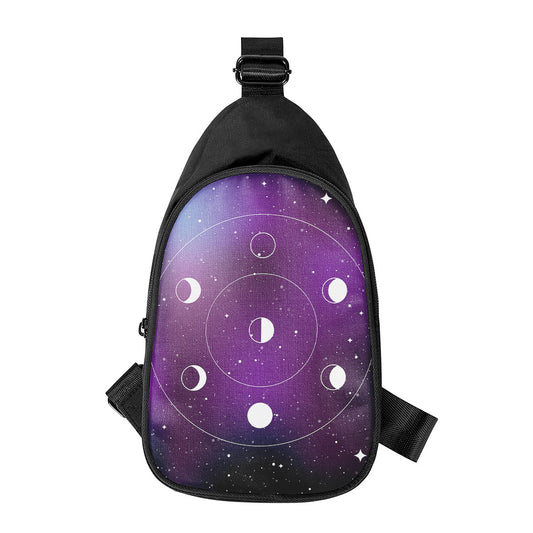 Galaxy Moon Phase Print Chest Bag